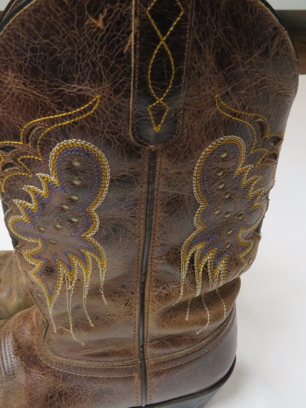 Vintage Women's Laredo Brown Leather Western Cowboy Boots Size 7.5 M - Picture 11 of 15